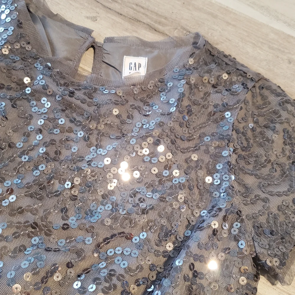 GAP Kids Siver Sequin Dress Medium 7 8 Party Holiday Fancy NWOT
